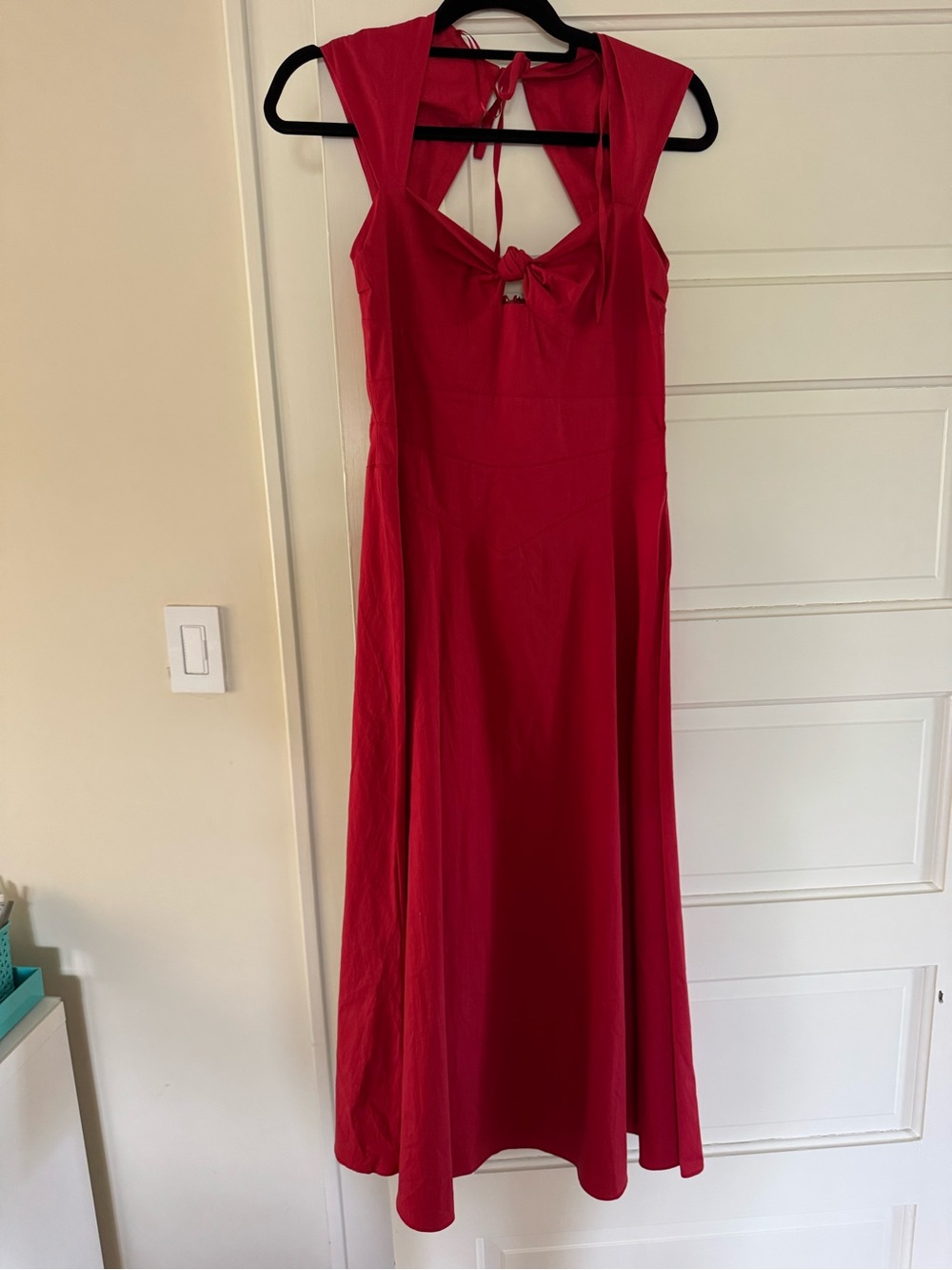 Mango Red Midi Dress with Front Knot